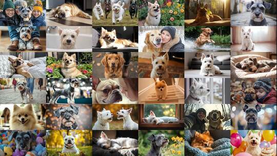 萌宠狗狗欢乐日常瞬间(前100S为快速预览)高清在线视频素材下载