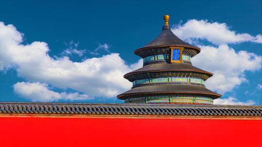 4K唯美故宫红墙背景-北京天坛-中国风