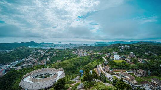 8k延时浙江温岭对戒观景台石塘全景素材