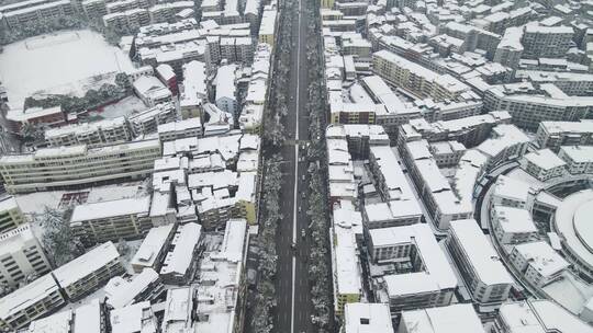 航拍冬天雪景