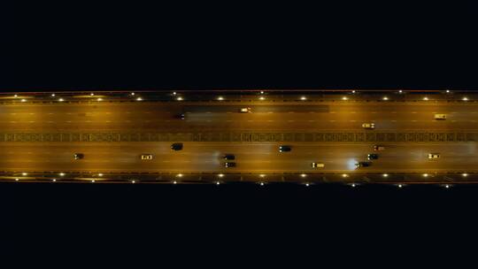 香港航拍青马大桥夜景车流