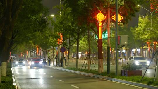 城市街道的红灯笼4K