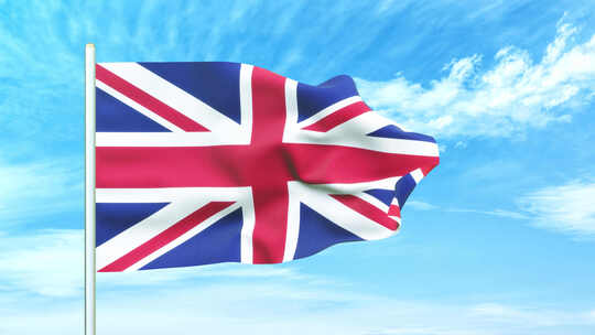 英国国旗空中飘扬