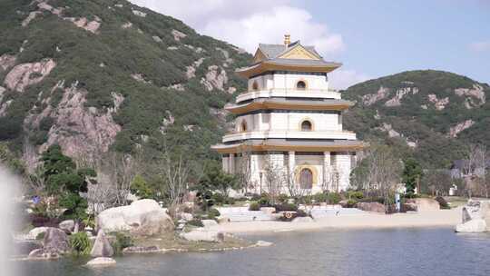 普陀山普济寺法雨寺慧济寺佛顶山南海观音像