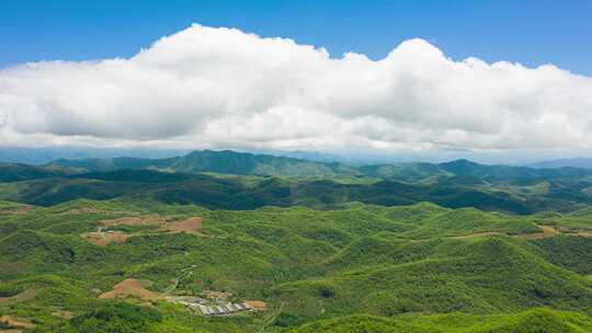 4k航拍恩施山川大地蓝天白云延时