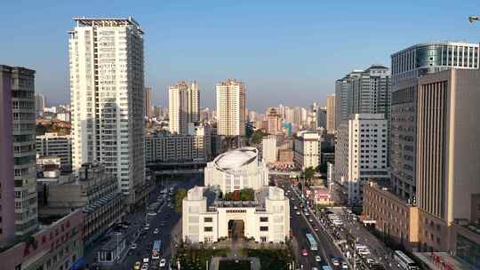 航拍甘肃兰州城市风光城市大景