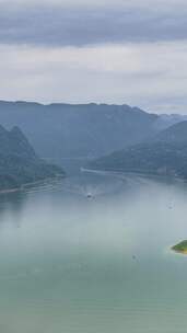 高清竖屏延时航拍湖北恩施清江沿岸风景