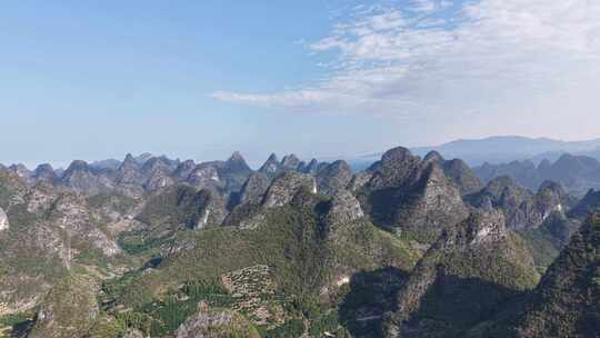 广西桂林喀斯特地貌桂林山水航拍