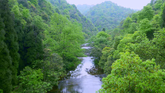 航拍天台山山川河流4K