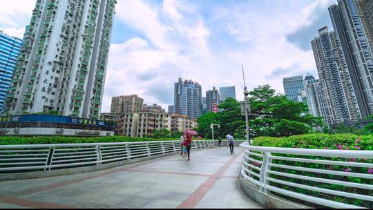 广州_五羊邨天桥_蓝天白云延时4K