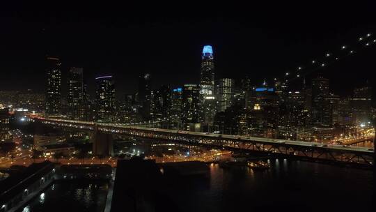 航拍城市的夜景视频素材模板下载