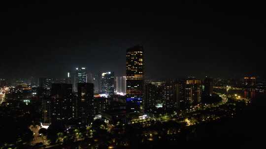 广东惠州城市夜景灯光航拍