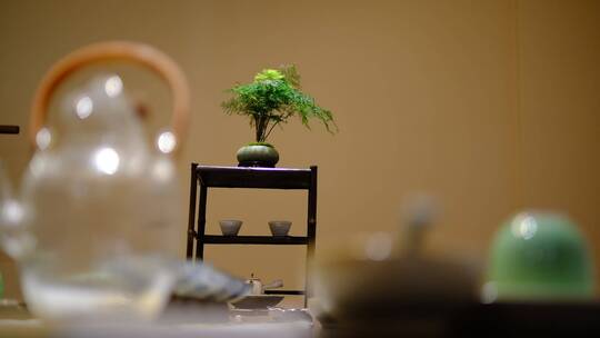 中式茶餐厅的桌面摆件