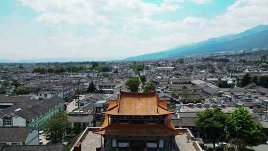 航拍大理古城街景