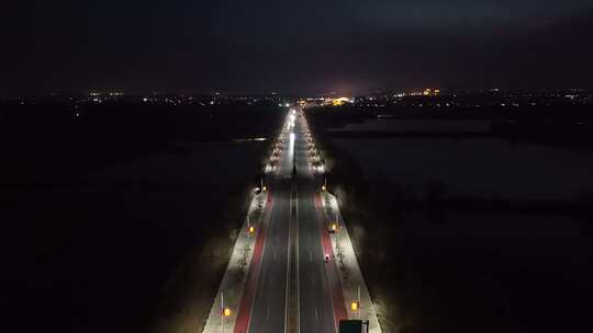 航拍 夜景 晚上  古城  邯郸广府城