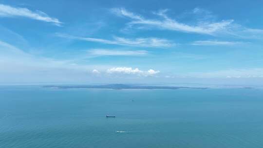 大海航拍金门岛远景航拍海岛风景远眺金门