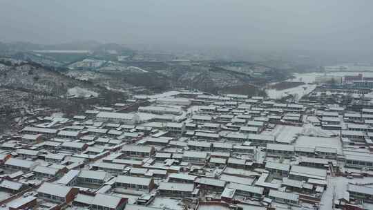 4K航拍北方雪景农村