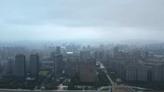 杭州滨江区阴天城市风景