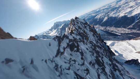 穿越机穿越雪山震撼宣传片素材视频素材模板下载