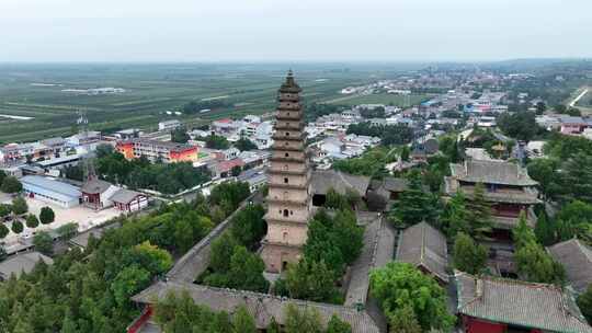 山西普救寺4K航拍视频