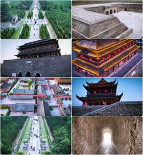 明朝古都凤阳明中都城钟鼓楼高清在线视频素材下载