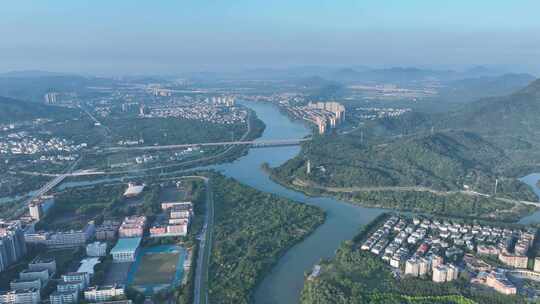 广州从化区流溪河湿地公园航拍文峰塔景观