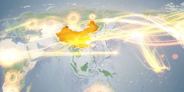杭州市建德市地图辐射到世界覆盖全球连线 7