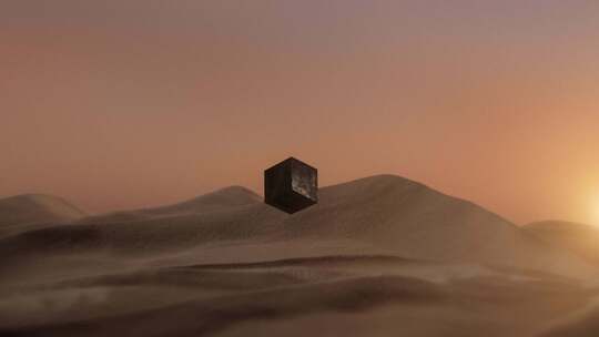 抽象空间沙漠方块立方体