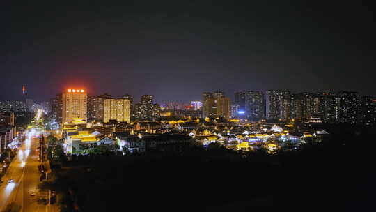 【合集】航拍淮北隋唐运河古镇夜景视频素材模板下载