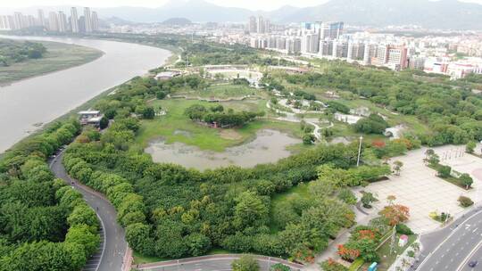 航拍福建泉州旅游景点城市风光