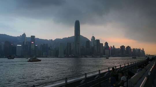 香港维多利亚港湾空镜