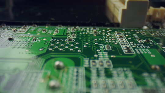 高科技电子电路板。带组件的计算机主板