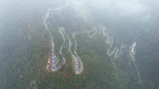 杭州余杭王位山盘山公路航拍