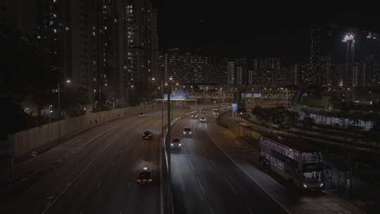 香港九龙城区商圈夜景视频素材模板下载