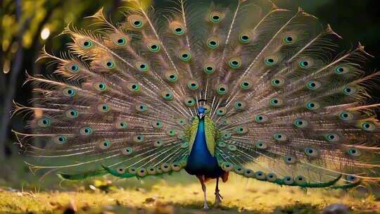 开屏孔雀特写素材