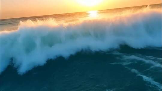 大海海浪海波浪海岸海洋海水FPV航拍大自