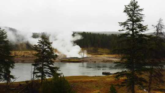 火山、蒸汽、间歇泉、通风口