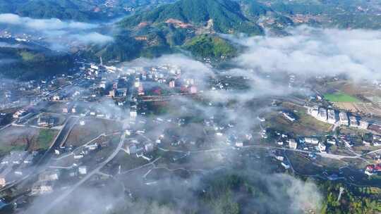 乡村振兴片头片尾清晨美景建设生活旅游云雾