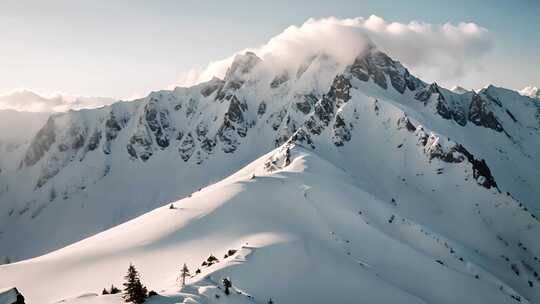 雪山高原山峰云雾