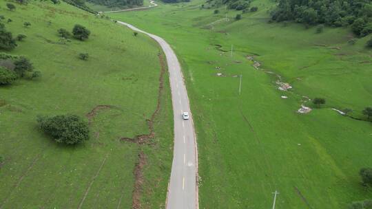 关山牧场草原公路汽车自驾行驶驰骋