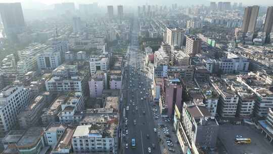 普宁市航拍广东省揭阳市城镇建筑风光住宅区