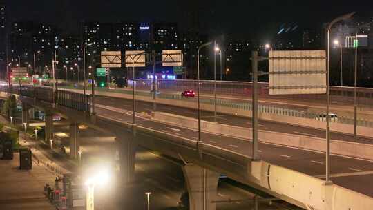 4k航拍城市快速路高架桥夜景车流素材视频素材模板下载