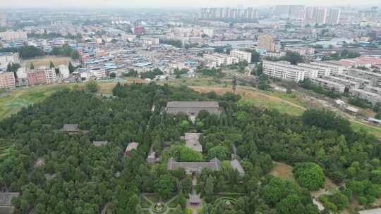 航拍河南南阳卧龙岗武侯祠