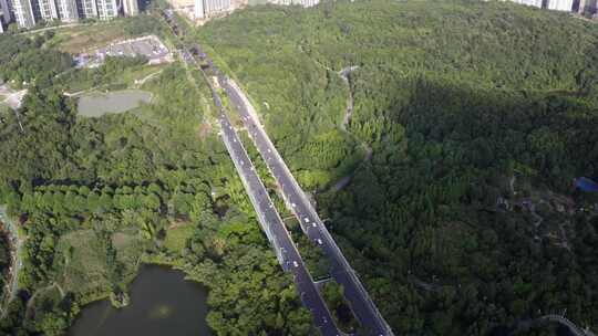 4K贵阳观山湖区观山东路观山湖大桥航拍