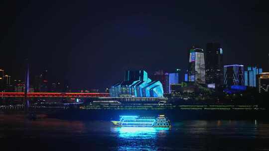 重庆夜景长江轮船大剧院