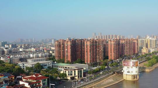 安徽安庆市城市风光航拍4K视频