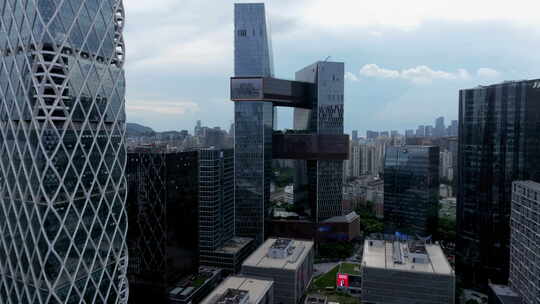 航拍深圳腾讯滨海大厦视频素材模板下载