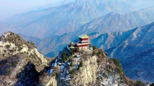 航拍陕西南五台山景区视频素材模板下载