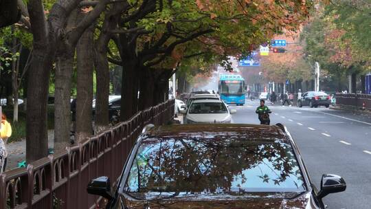 杭州钱塘区学林街秋景航拍