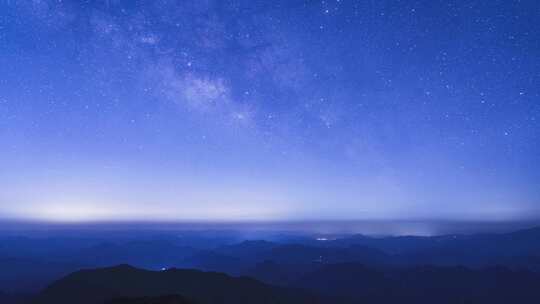 杭州临安大明山牵牛岗夜景银河星空延时